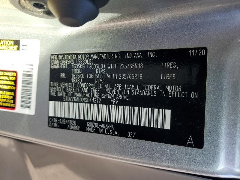 2021 TOYOTA HIGHLANDER LE 13