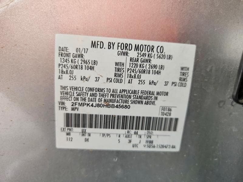 2017 FORD EDGE SEL 12