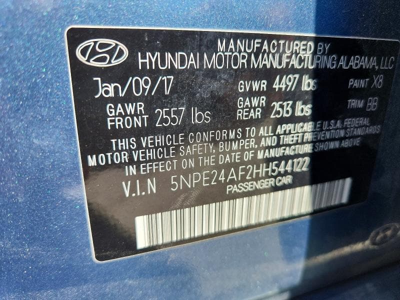 2017 HYUNDAI SONATA SE 13
