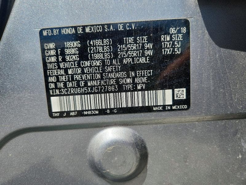 2018 HONDA HR-V EX 13
