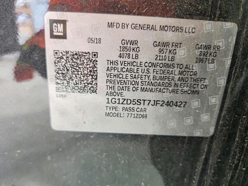 2018 CHEVROLET MALIBU LT 12