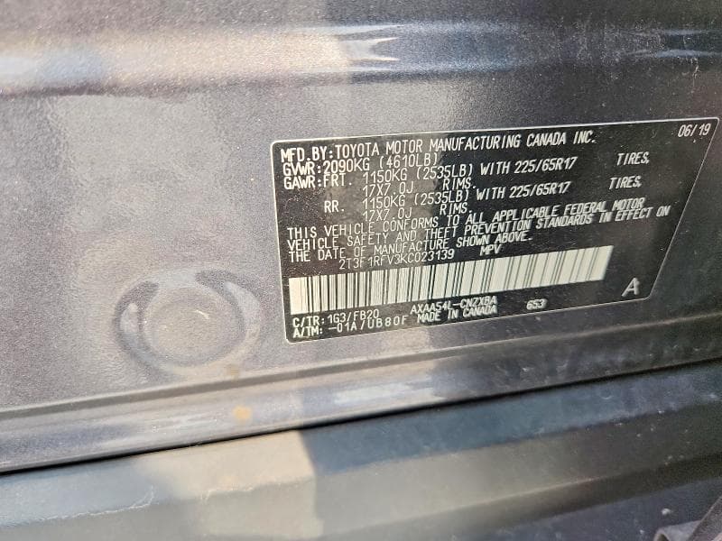 2019 TOYOTA RAV4 LE 13