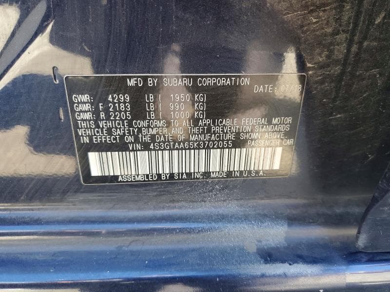 2019 SUBARU IMPREZA 13