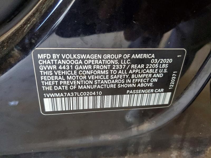 2020 VOLKSWAGEN PASSAT R-LINE 12