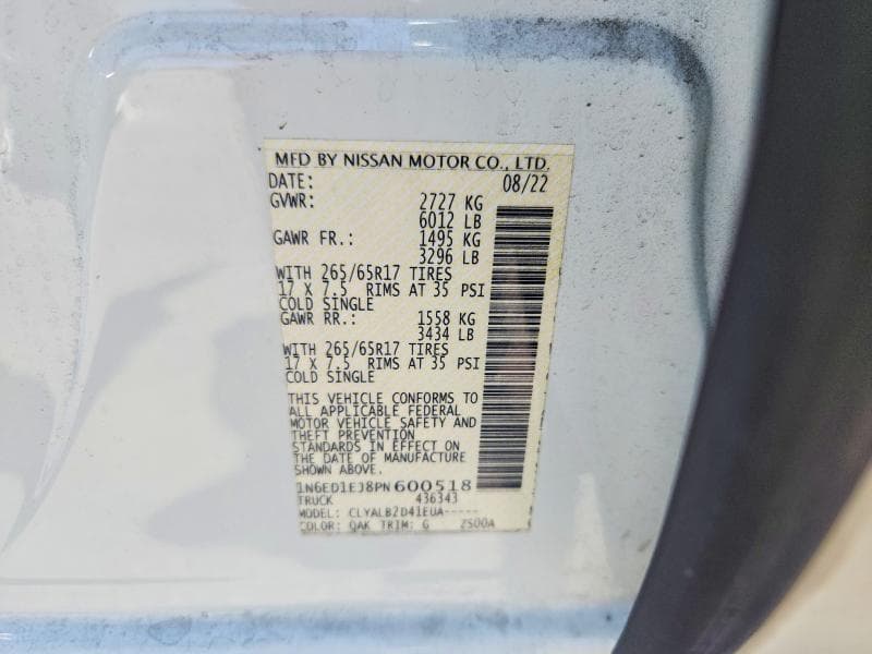 2023 NISSAN FRONTIER SV 12