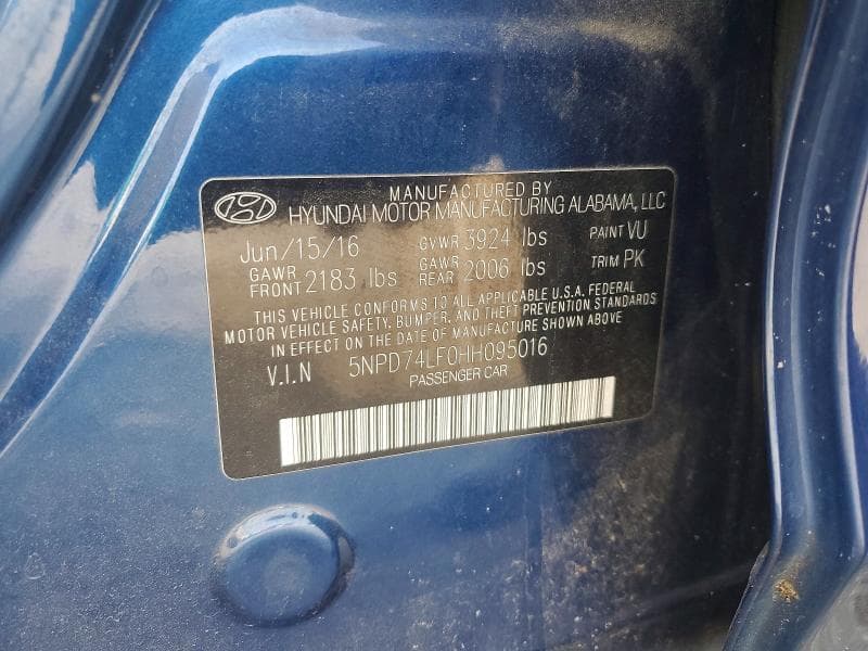 2017 HYUNDAI ELANTRA SE 12