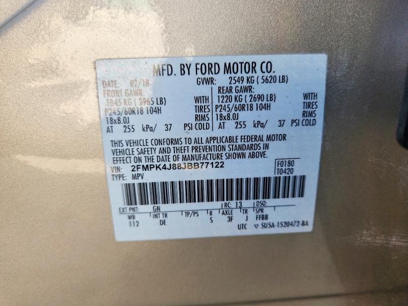 2018 FORD EDGE SEL 14