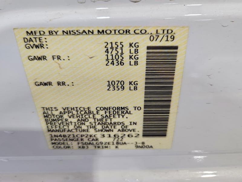 2019 NISSAN LEAF SL PLUS 13
