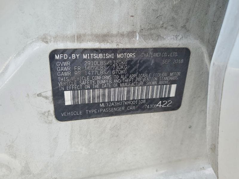 2019 MITSUBISHI MIRAGE ES 13