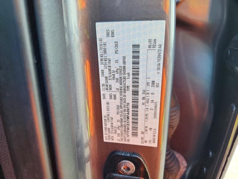 2021 FORD F150 SUPERCREW 12