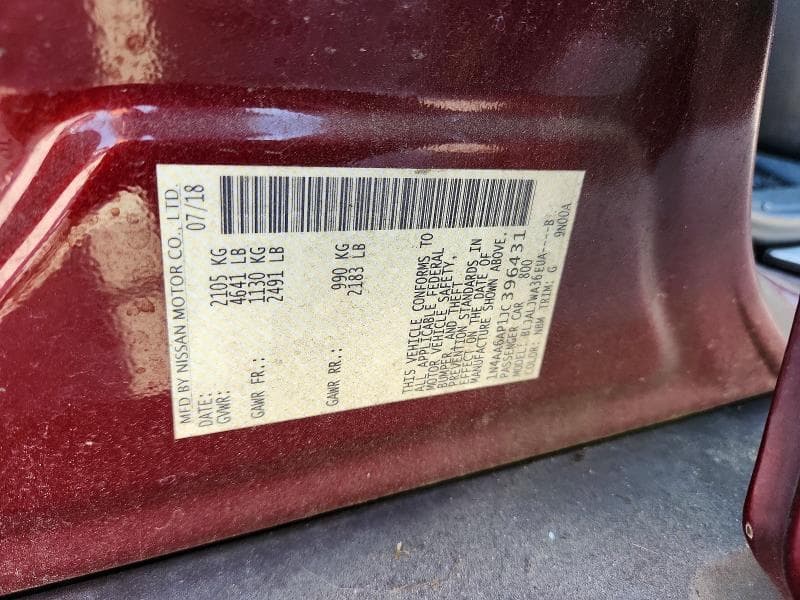 2018 NISSAN MAXIMA 3.5 SV 12
