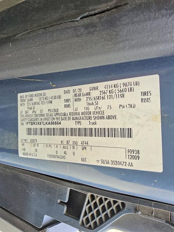 2020 FORD TRANSIT T-250 13