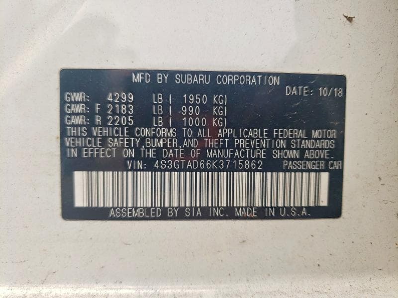 2019 SUBARU IMPREZA PREMIUM 12