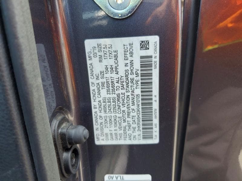 2019 HONDA CR-V LX 14