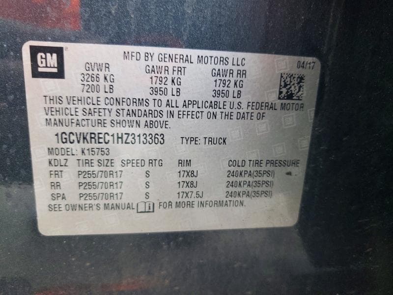 2017 CHEVROLET SILVERADO K1500 LT 12