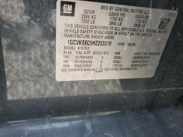 2017 CHEVROLET SILVERADO K1500 LTZ 12