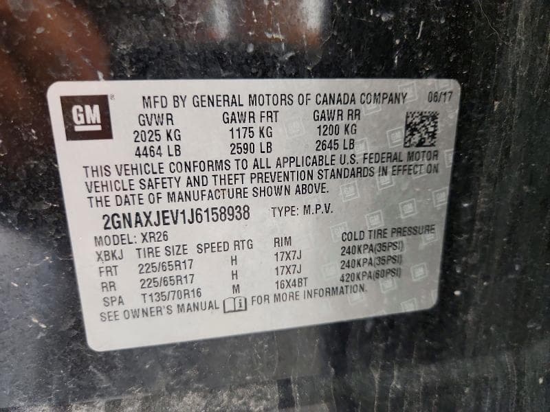 2018 CHEVROLET EQUINOX LT 12