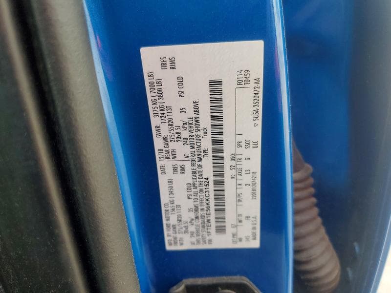2019 FORD F150 SUPERCREW 12
