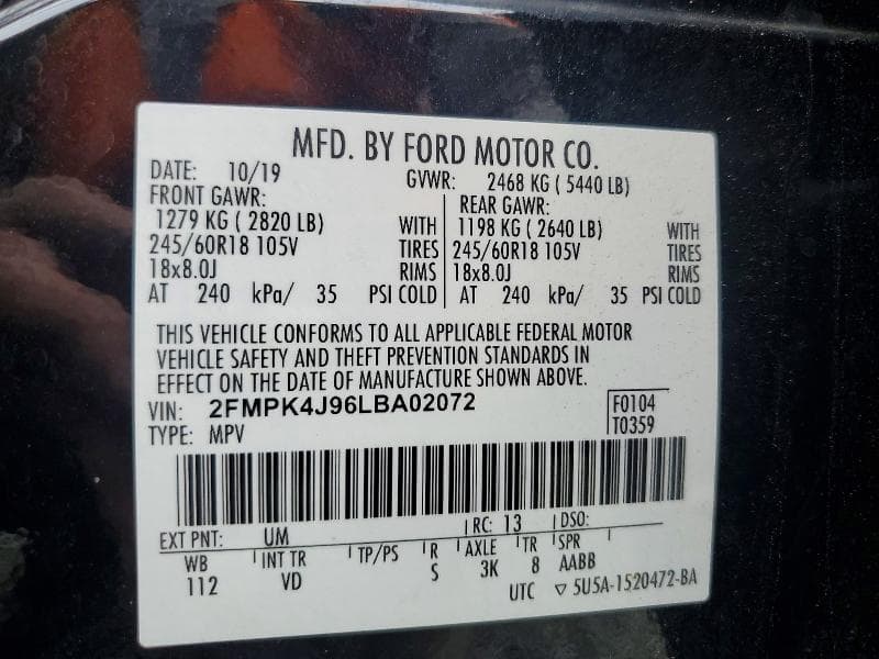 2020 FORD EDGE SEL 13