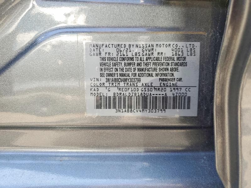 2021 NISSAN SENTRA SV 13
