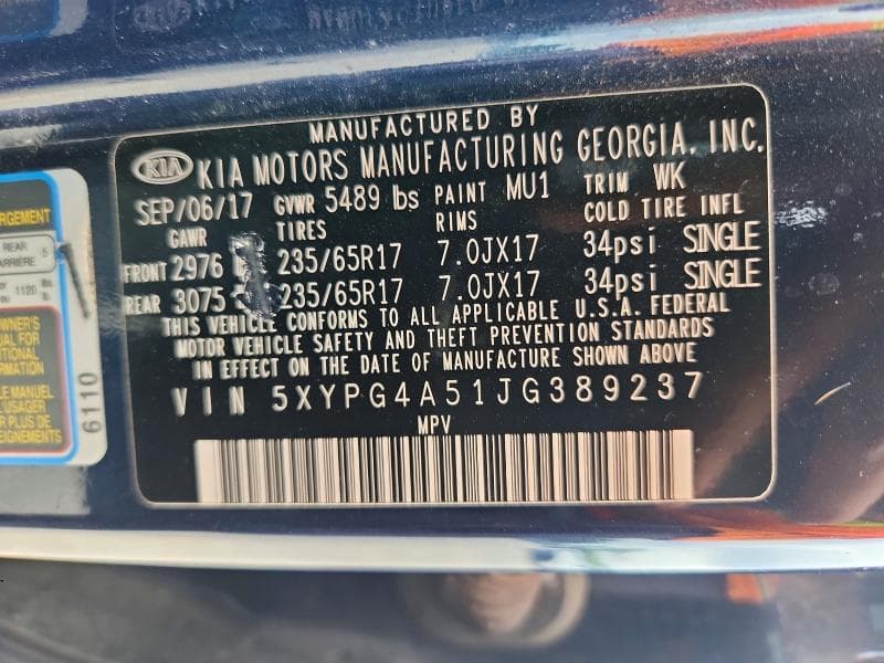 2018 KIA SORENTO LX V6 13