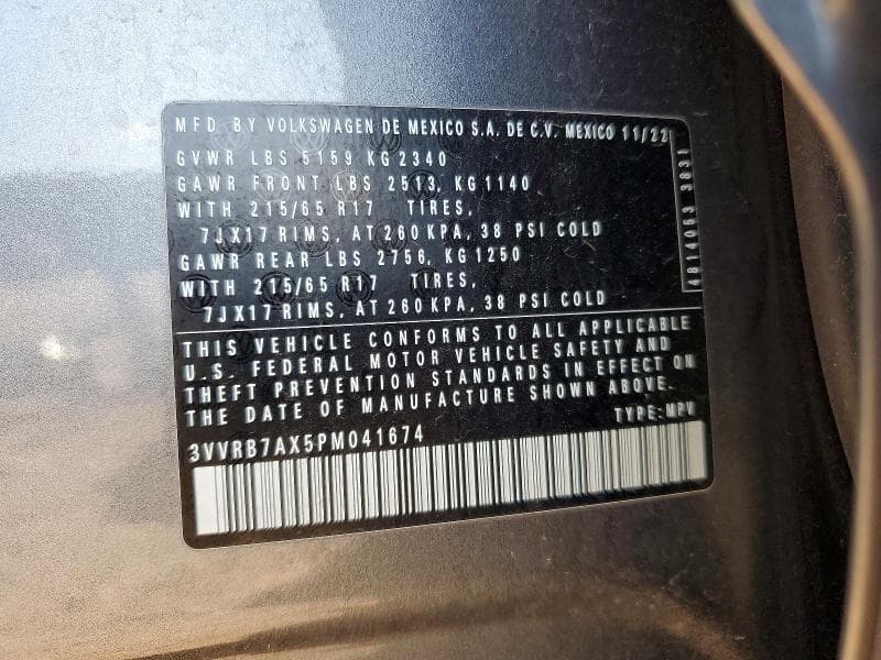 2023 VOLKSWAGEN TIGUAN S 13