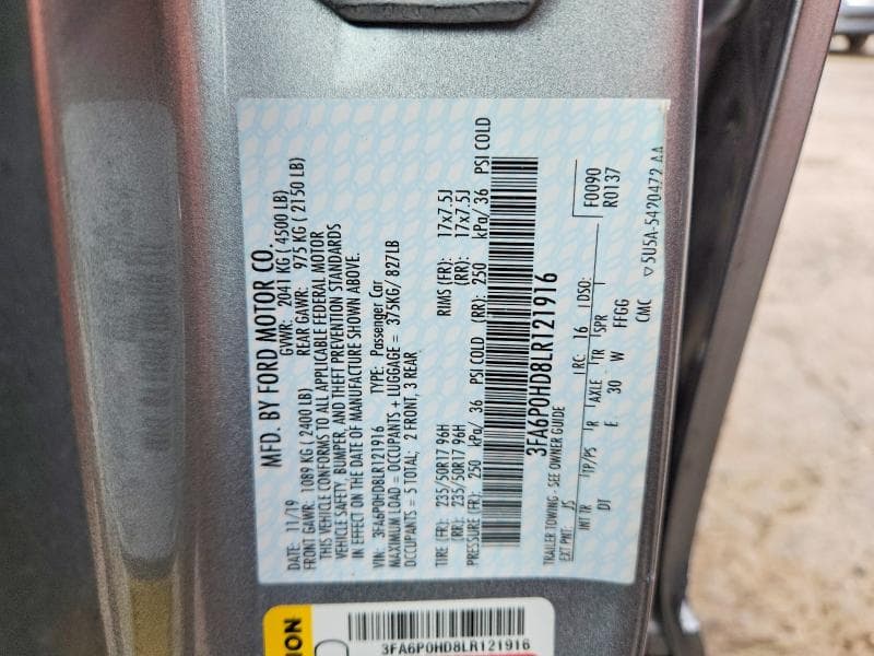 2020 FORD FUSION SE 12