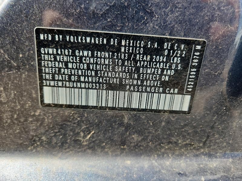 2022 VOLKSWAGEN JETTA SE 12
