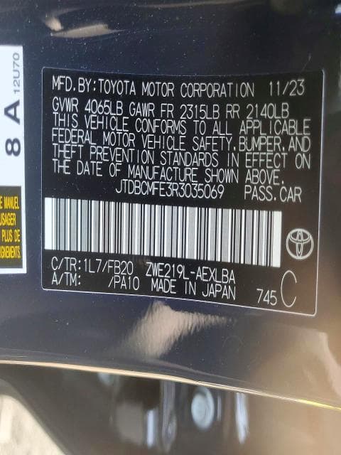 2024 TOYOTA COROLLA HYBRID LE 12