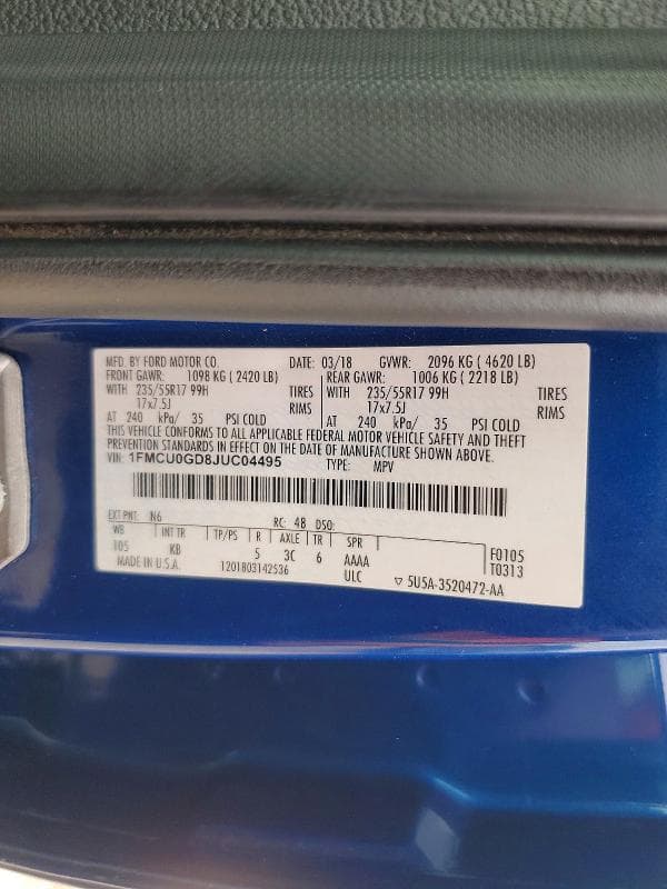 2018 FORD ESCAPE SE 14