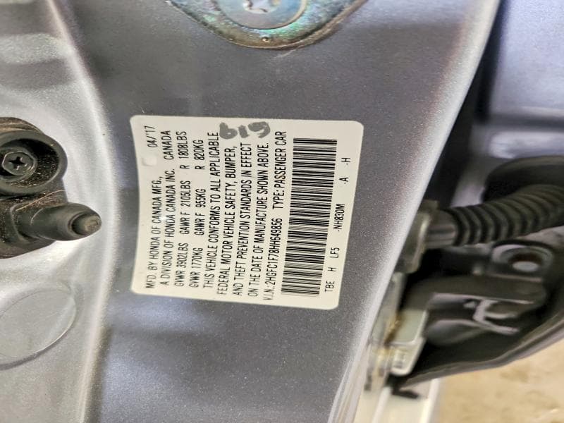 2017 HONDA CIVIC EXL 13