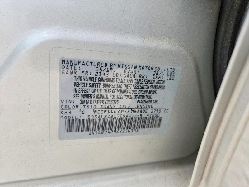 2019 NISSAN SENTRA S 13