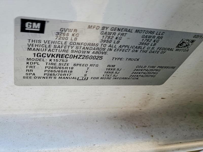2017 CHEVROLET SILVERADO K1500 LT 12