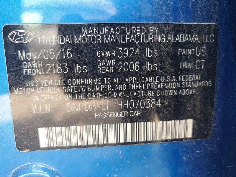 2017 HYUNDAI ELANTRA LIMITED 12