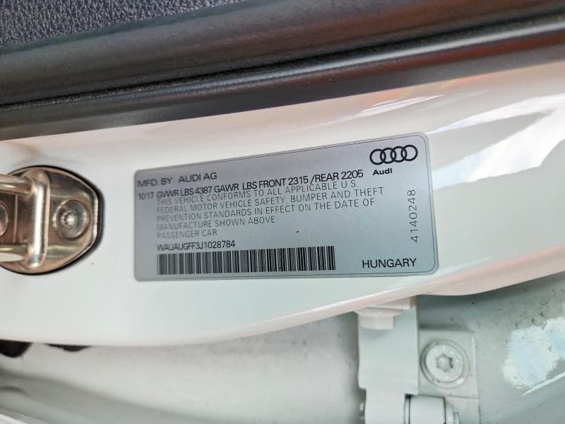 2018 AUDI A3 PREMIUM 13