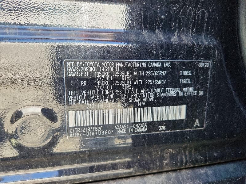 2020 TOYOTA RAV4 LE 13