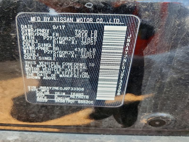 2018 NISSAN ARMADA PLATINUM 13