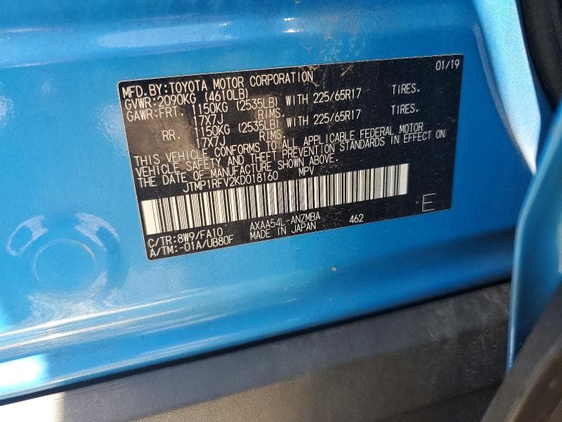2019 TOYOTA RAV4 XLE 13