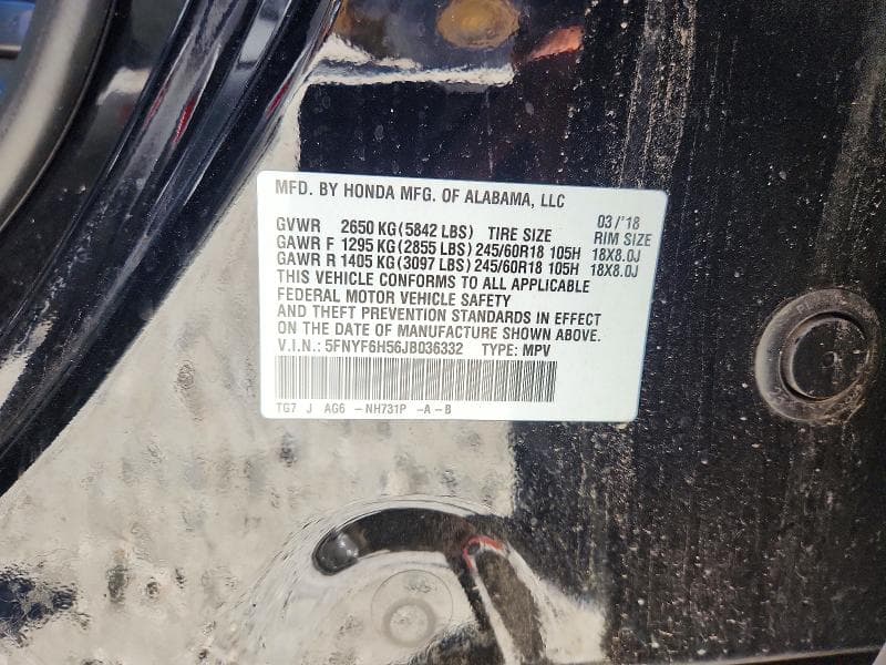 2018 HONDA PILOT EXL 13