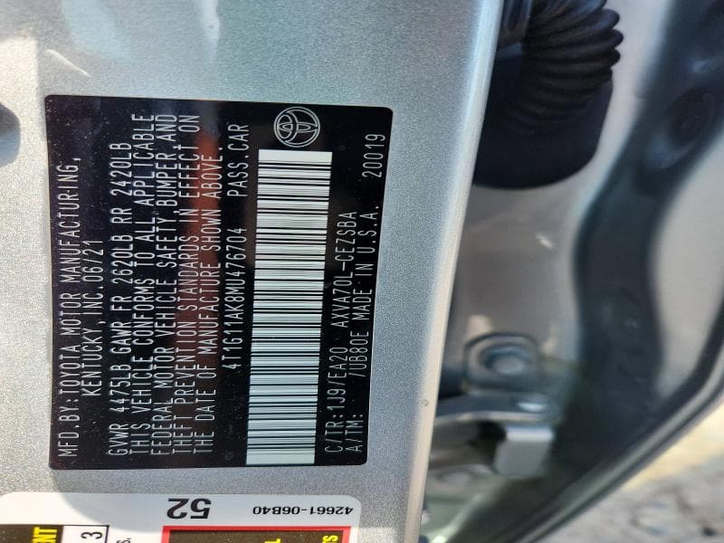 2021 TOYOTA CAMRY SE 12