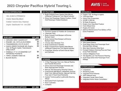 2023 CHRYSLER PACIFICA HYBRID TOURING L 13
