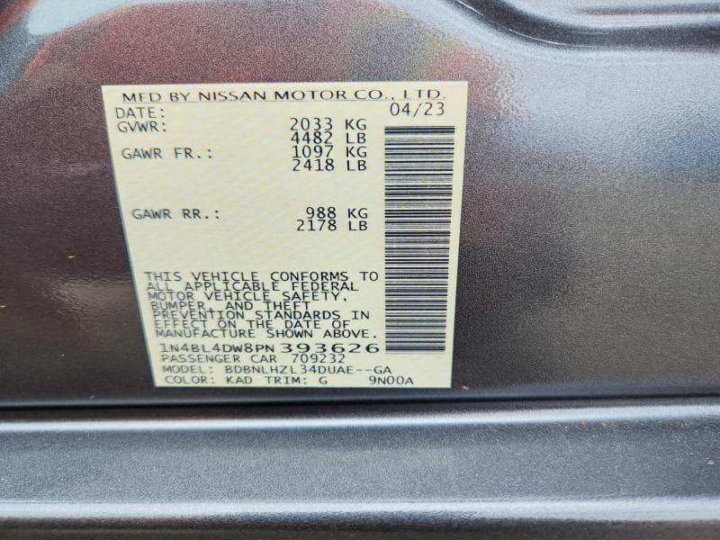 2023 NISSAN ALTIMA SV 12