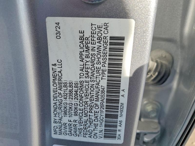 2024 HONDA ACCORD LX 12