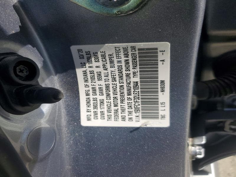 2020 HONDA CIVIC EX 12