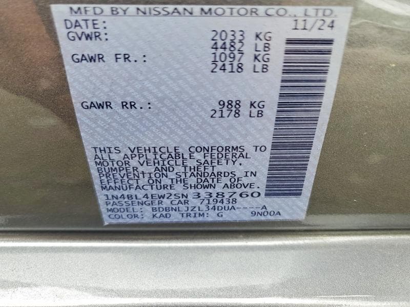 2025 NISSAN ALTIMA SL 12