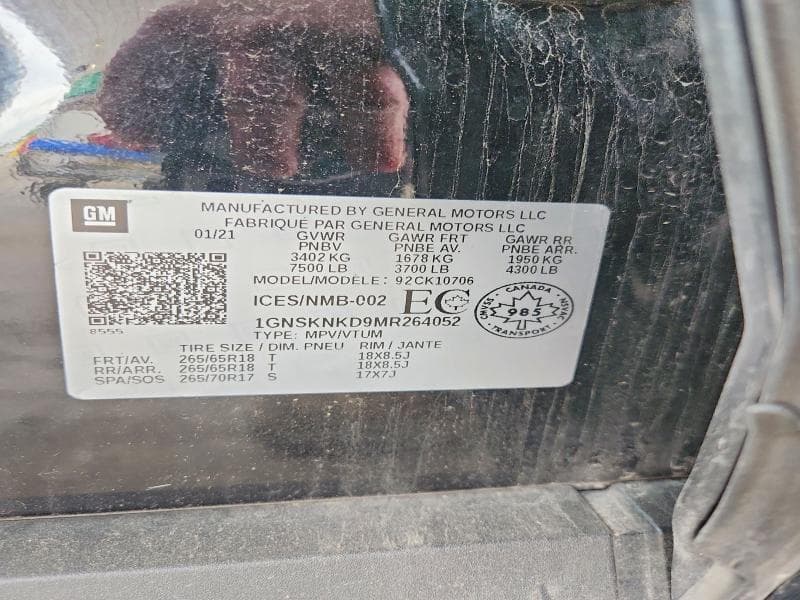 2021 CHEVROLET TAHOE K1500 LT 13
