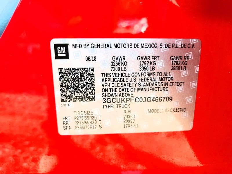 2018 CHEVROLET SILVERADO K1500 CUSTOM 12