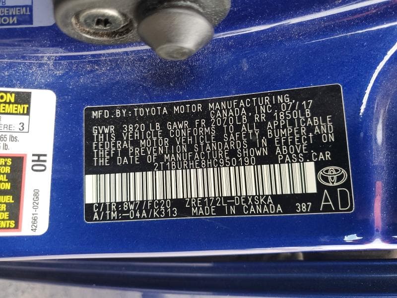 2017 TOYOTA COROLLA SE 12