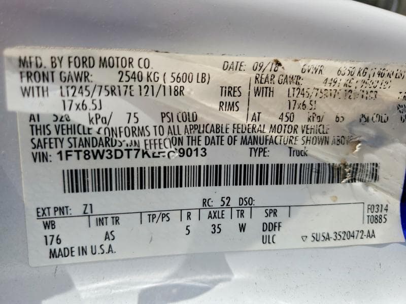 2019 FORD F350 SUPER DUTY 12