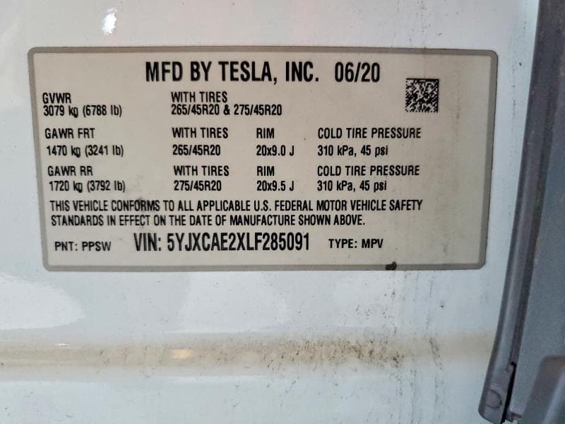 2020 TESLA MODEL X 13